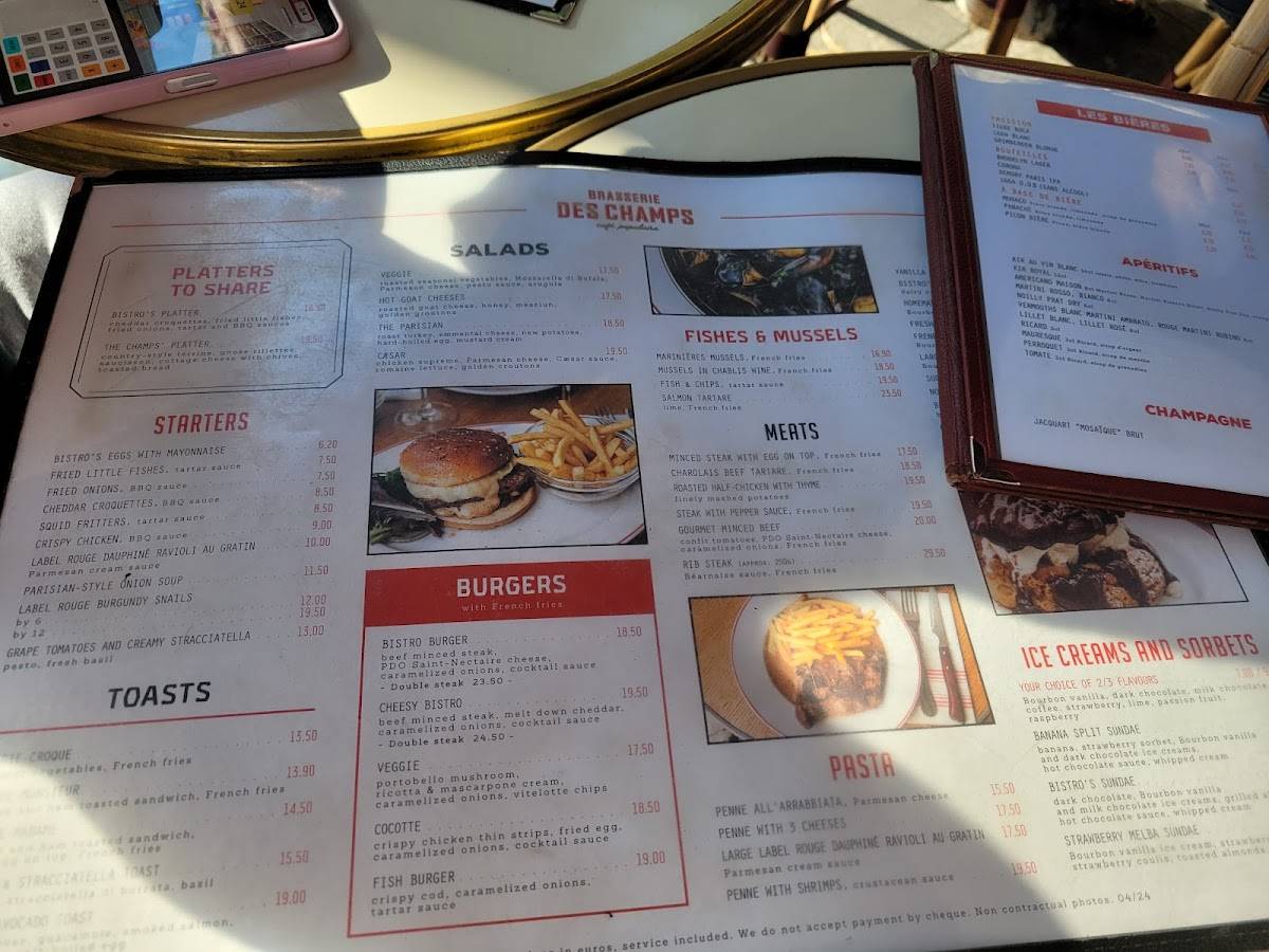 Menu de Quick Champs-Elysées 2