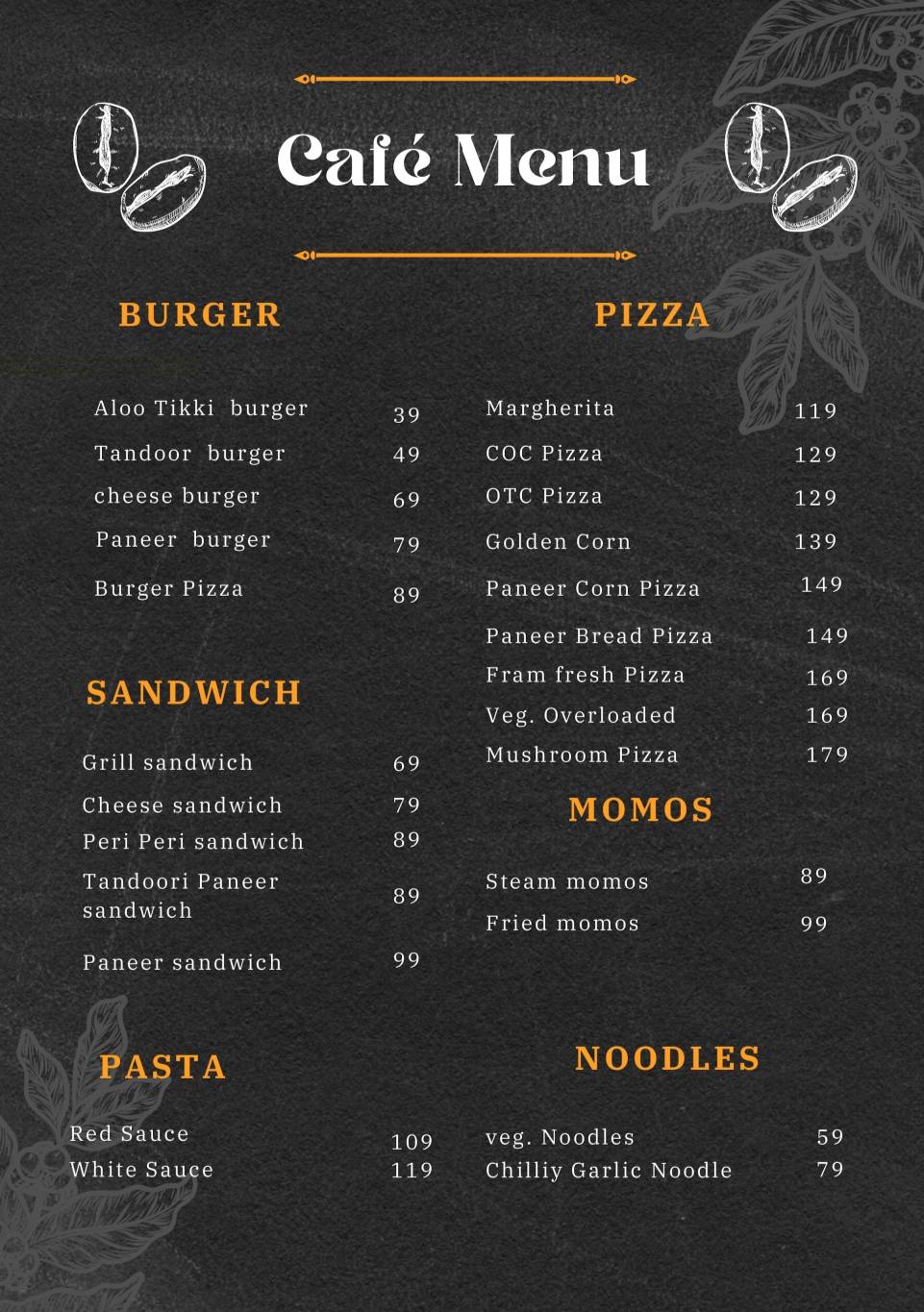 R. Square Tea - coffee House menu