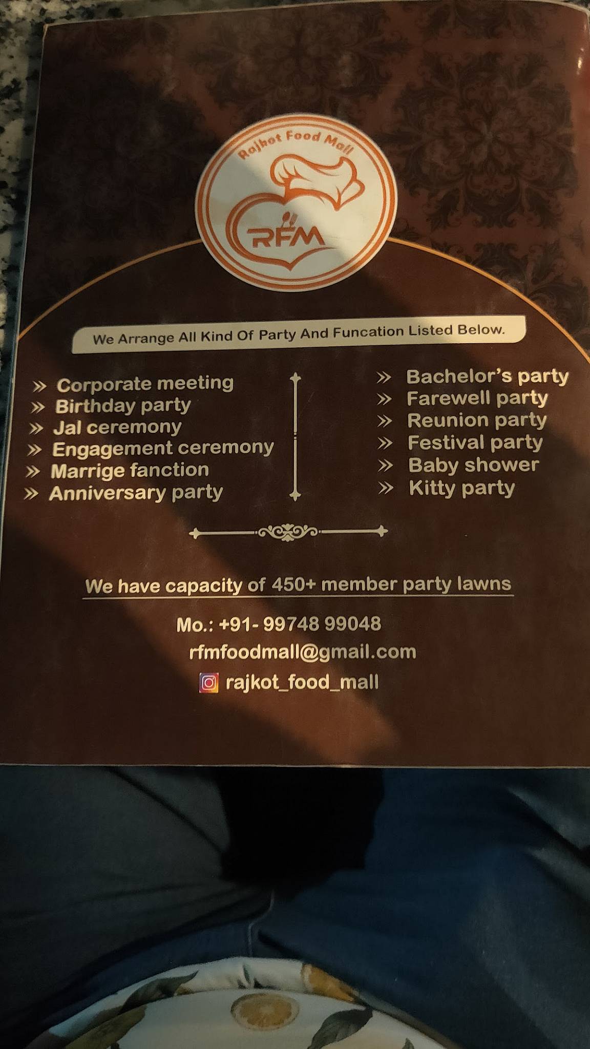 RAJKOT FOOD MALL (RFM) menu