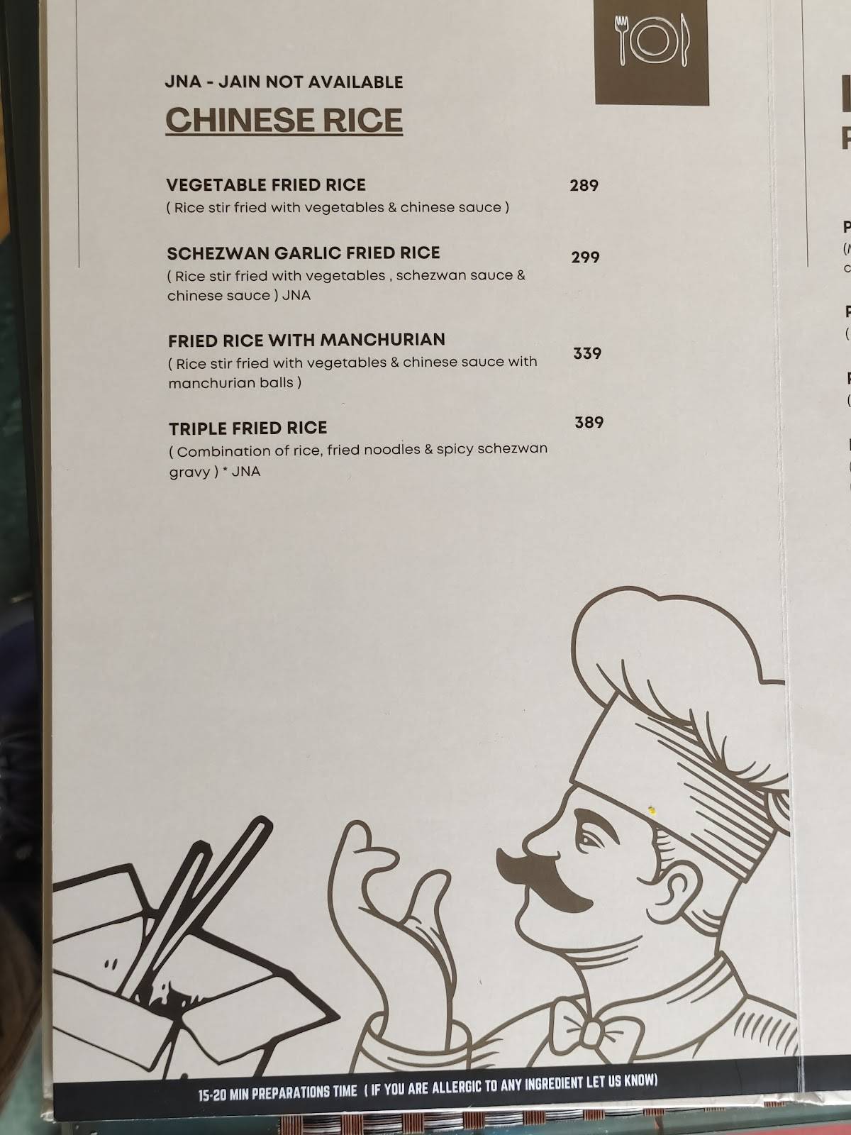 RD'S Infusion Global Veg Kitchen Fine Dining Restaurant menu