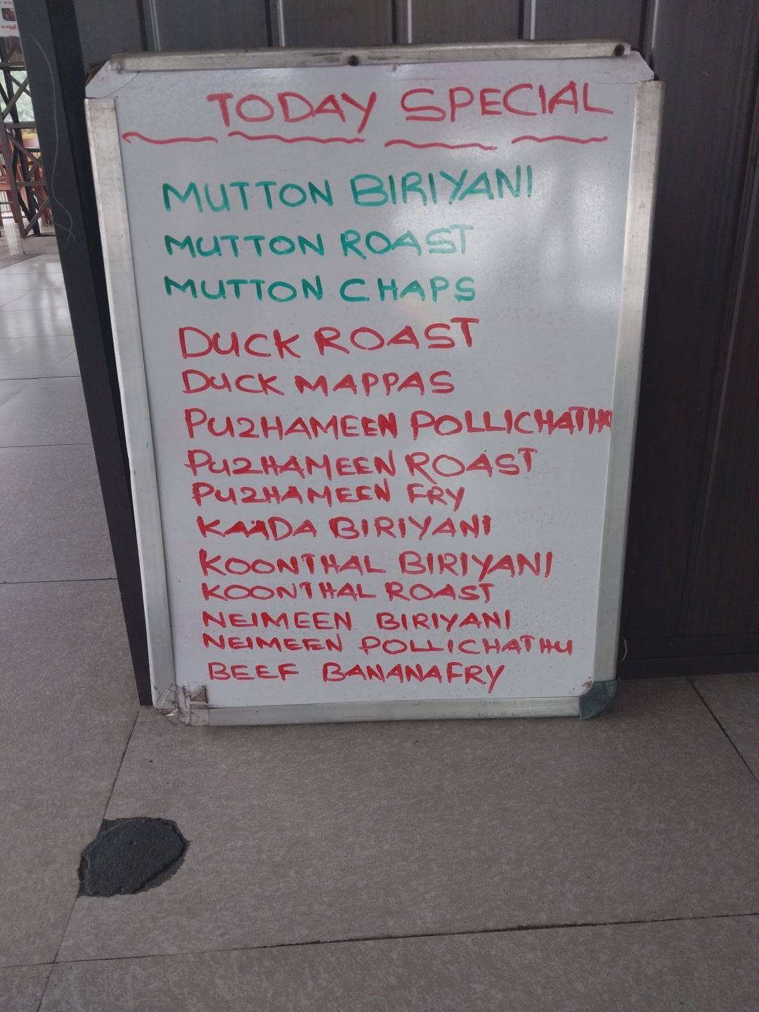 RIVER VIEW RESTAURANT menu