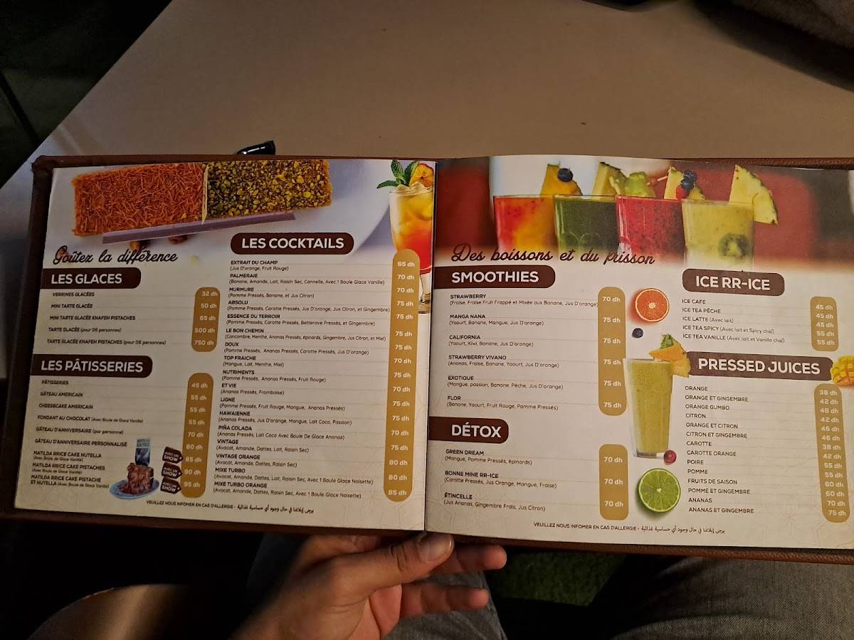 Menu de Cafe RR Ice