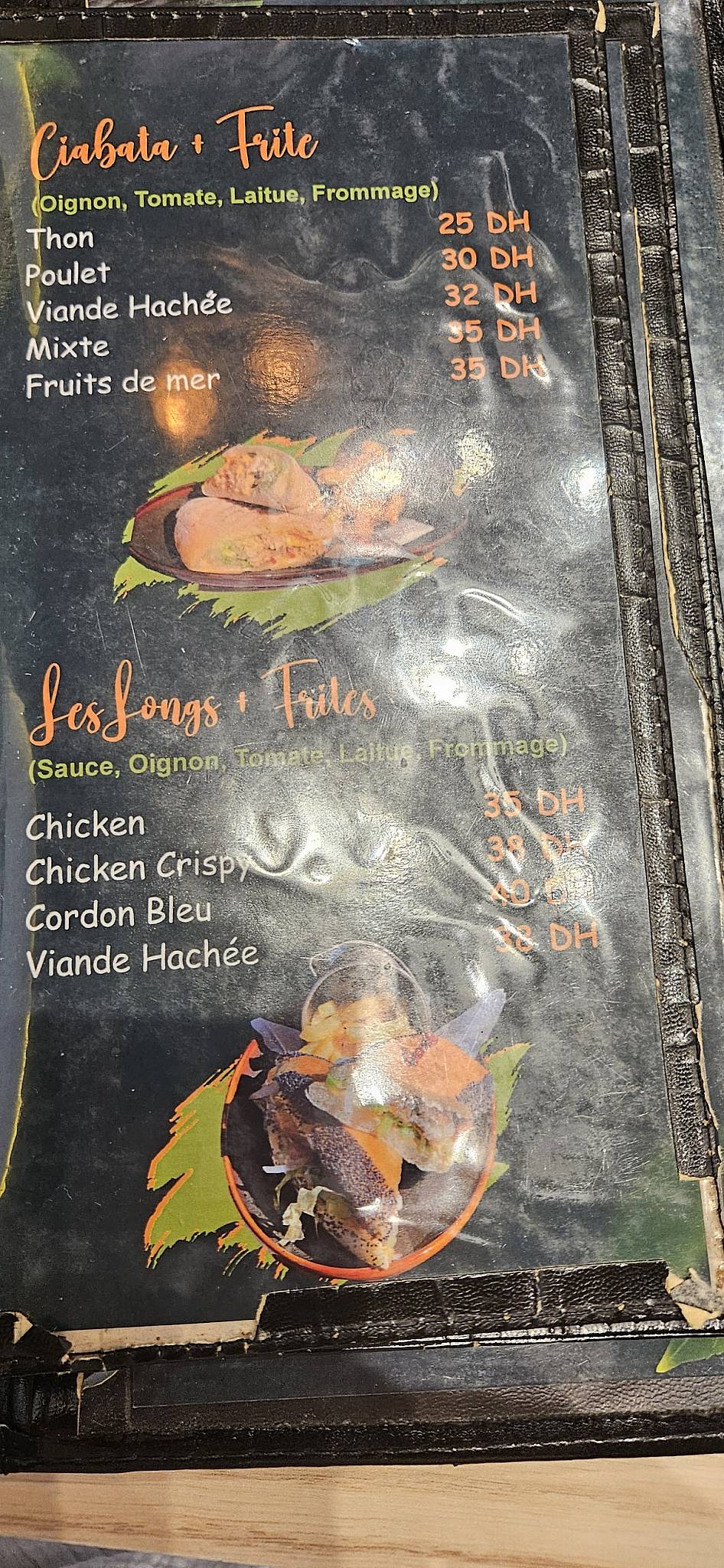 Menu de Qaouti house