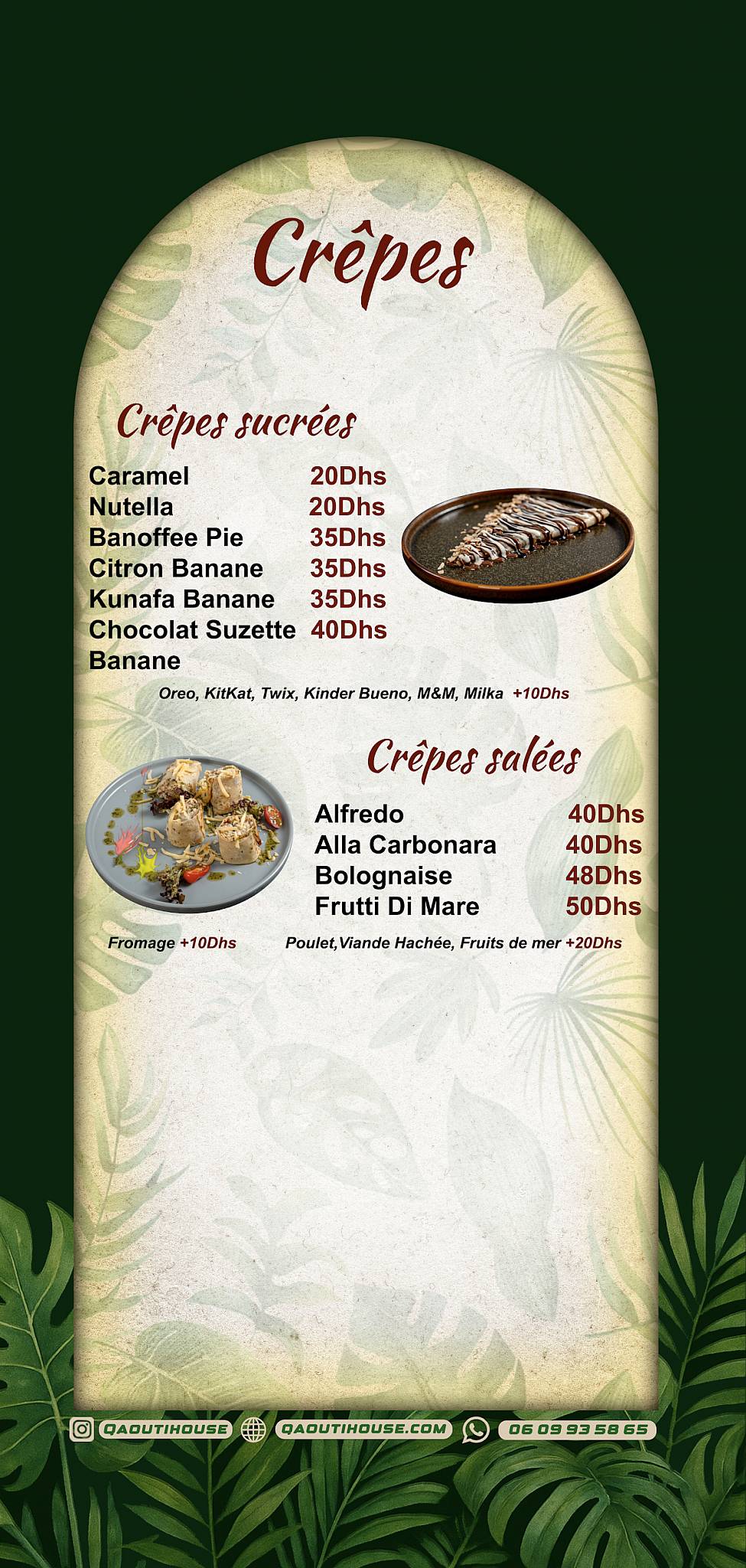 Menu de Qaouti house