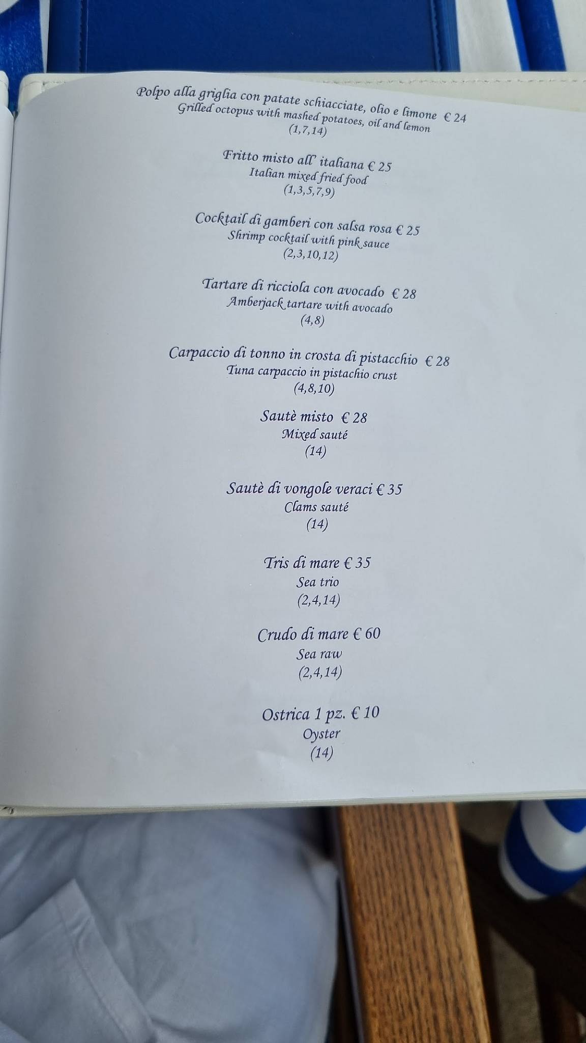 Menu di Rada Beach Ristorante 