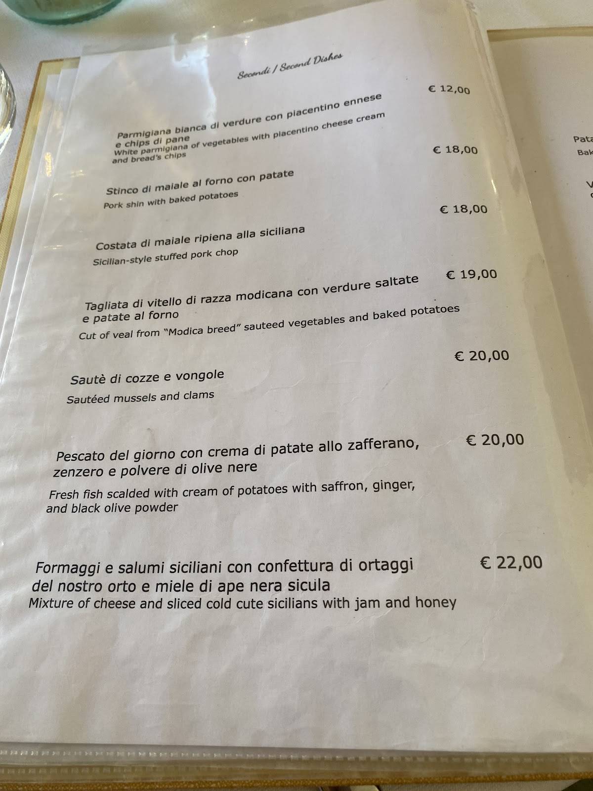 Menu di "Cucina & Vino" Osteria e Ristorante 