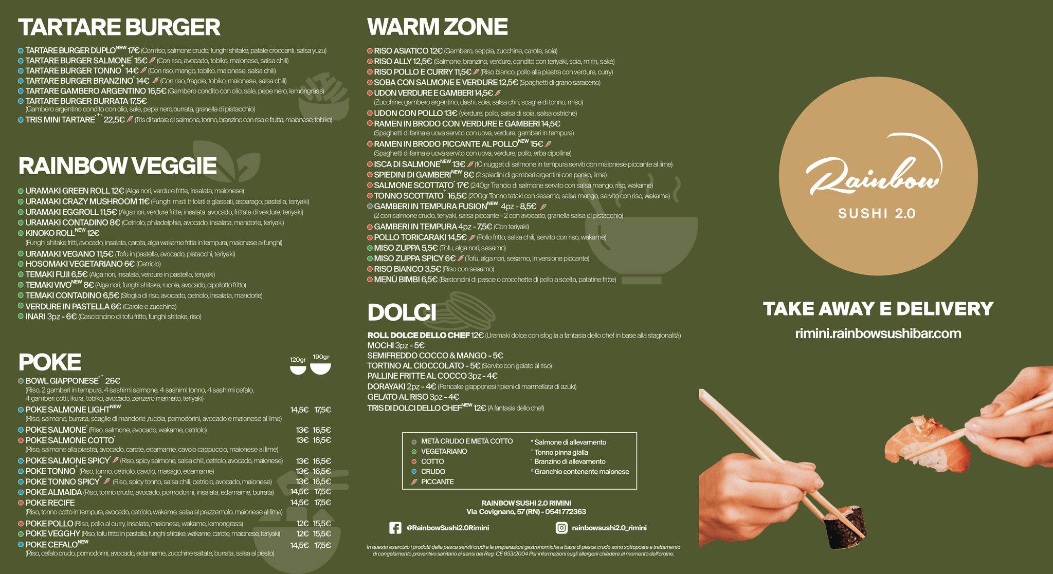 Menu di Rainbow Sushi 2.0 