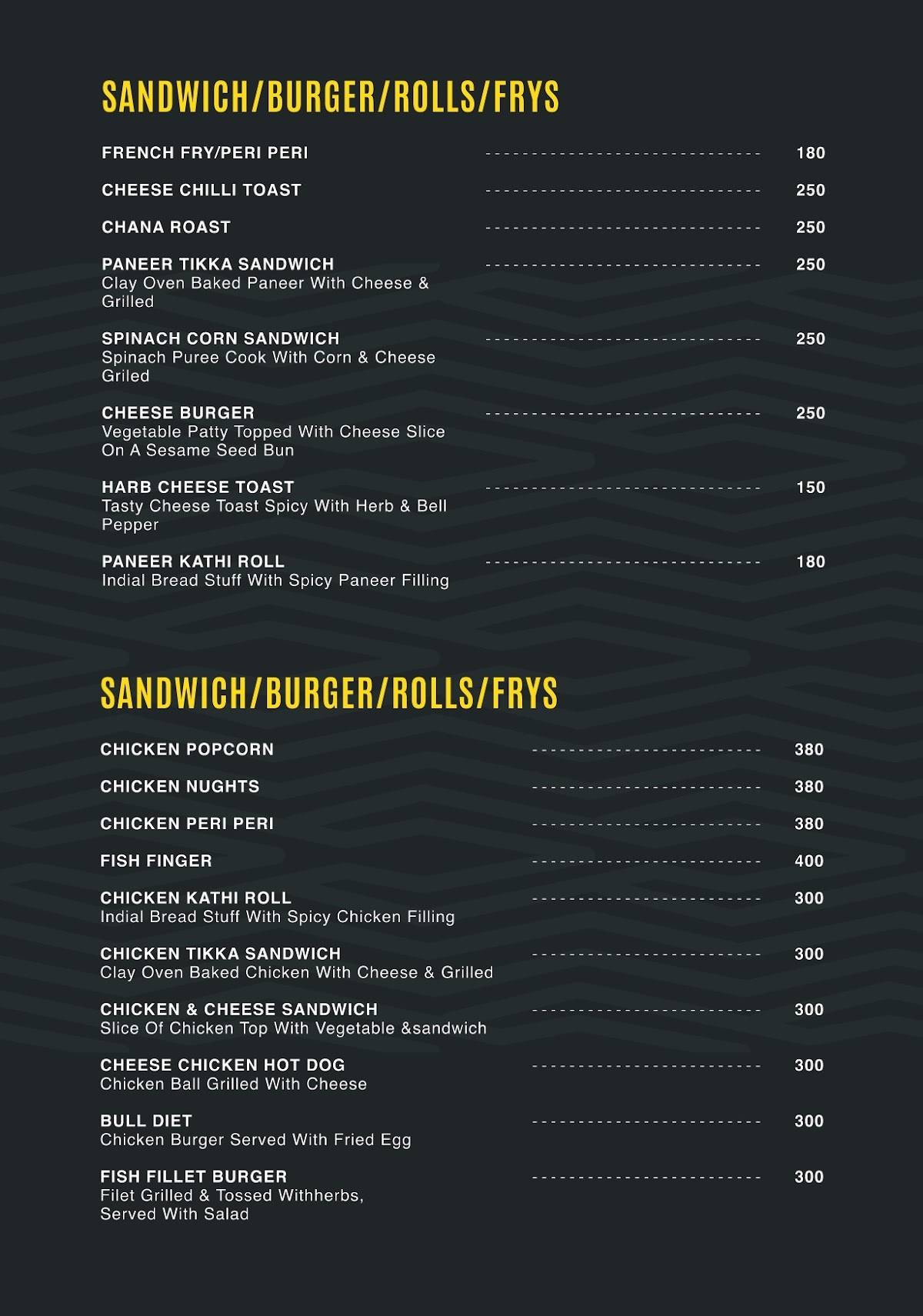Mithya menu