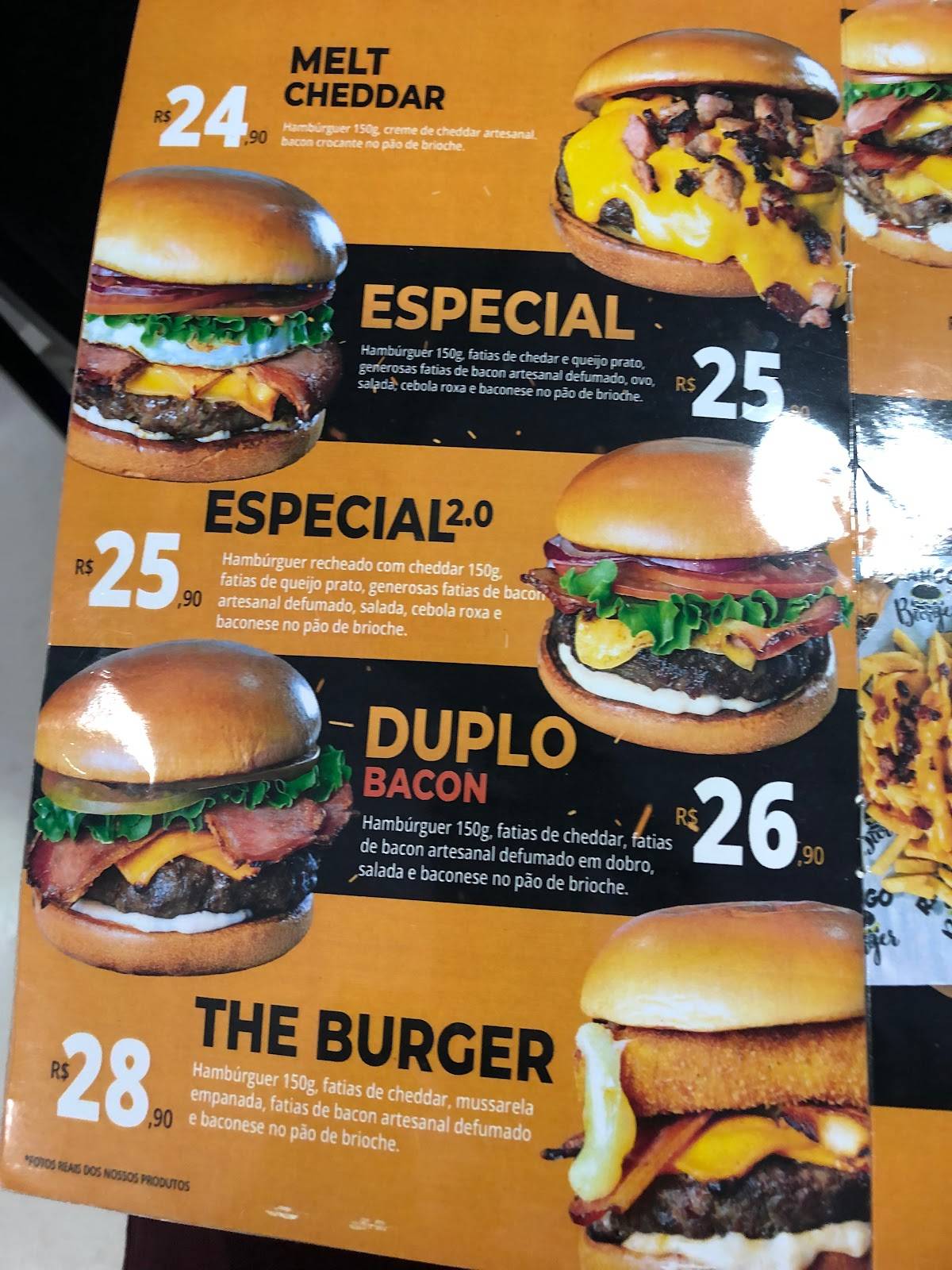 Rango Burger cardápio