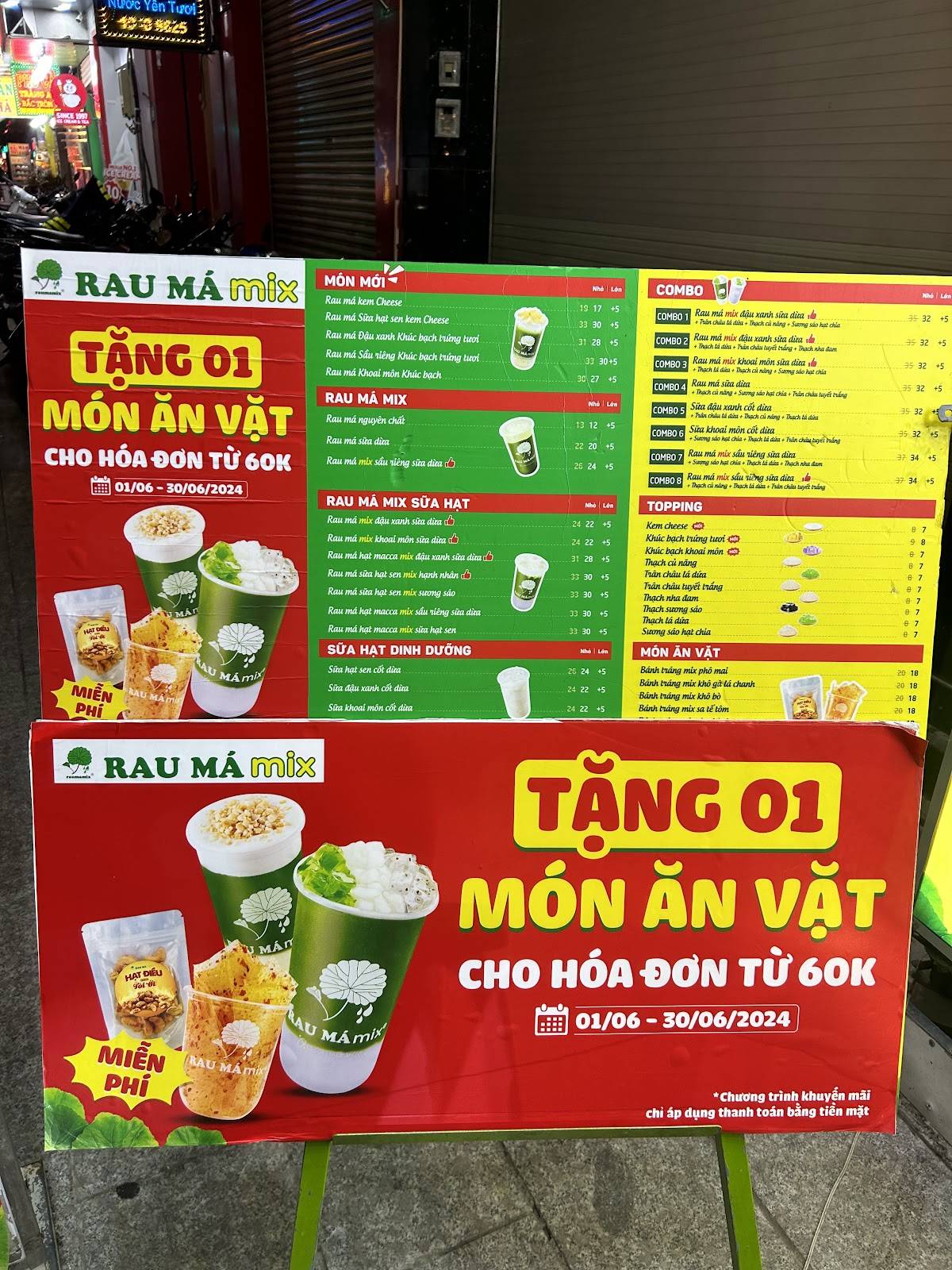 Menu at Rau Má Mix - Phan Xích Long, Ho Chi Minh City
