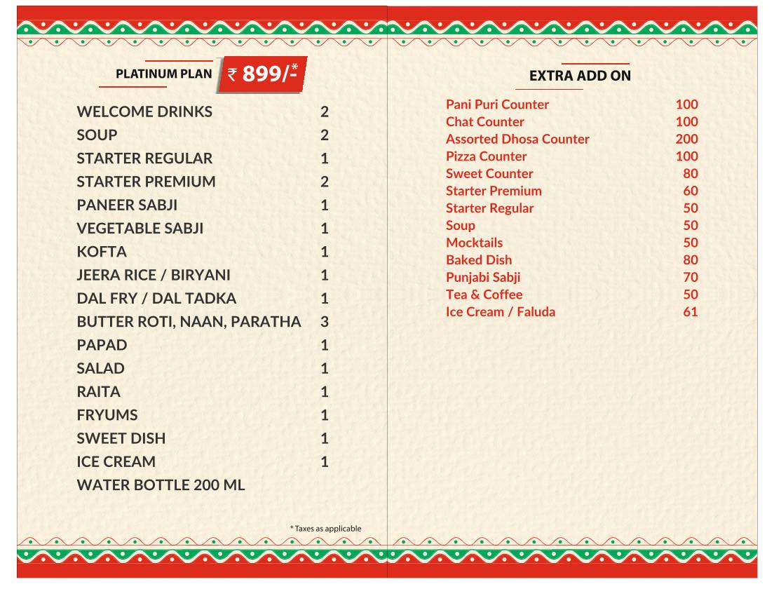 Red Chillies menu