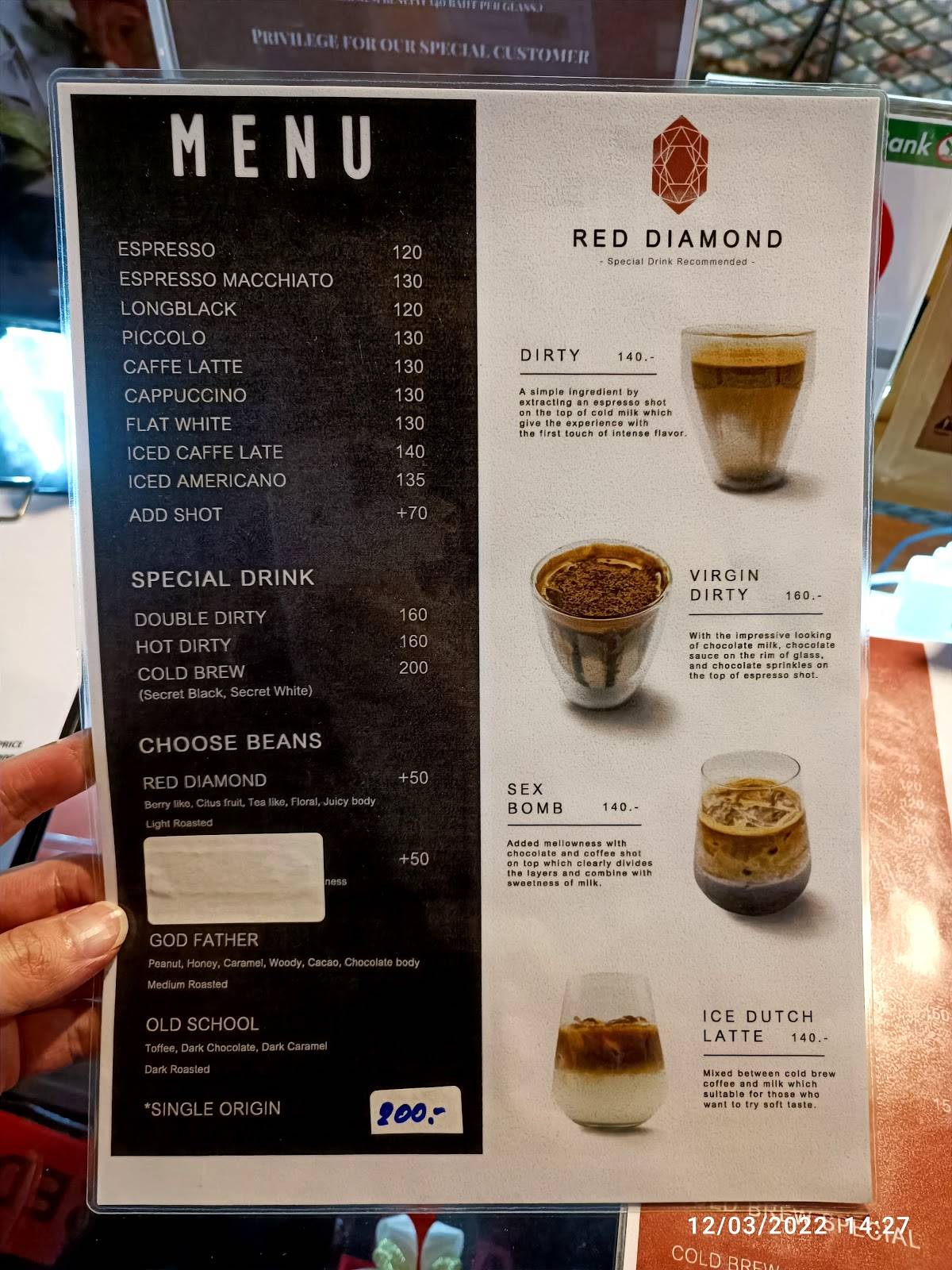 Menu at Red Diamond (Central World 7th Floor) restaurant, Bangkok
