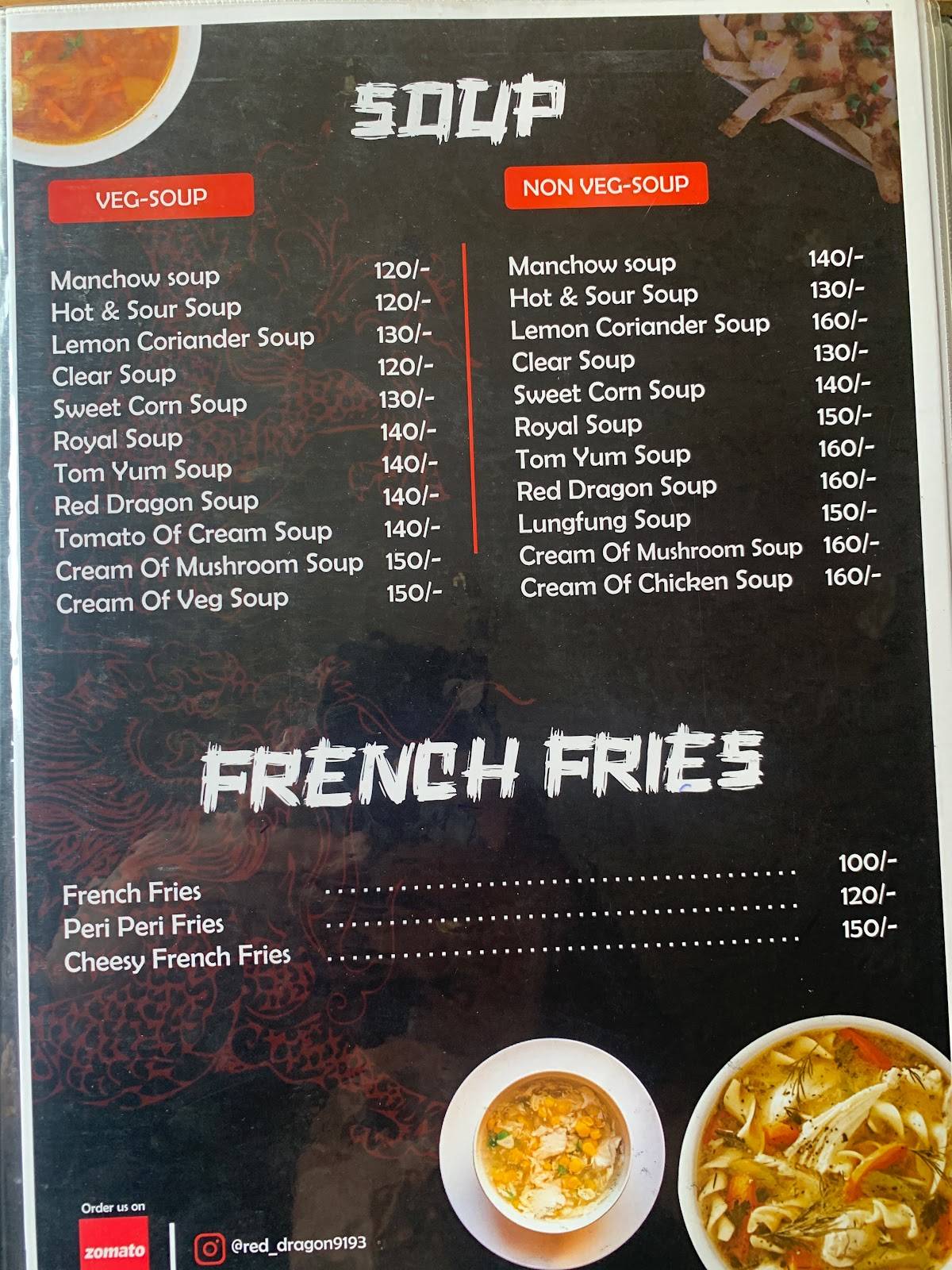 RED DRAGON menu