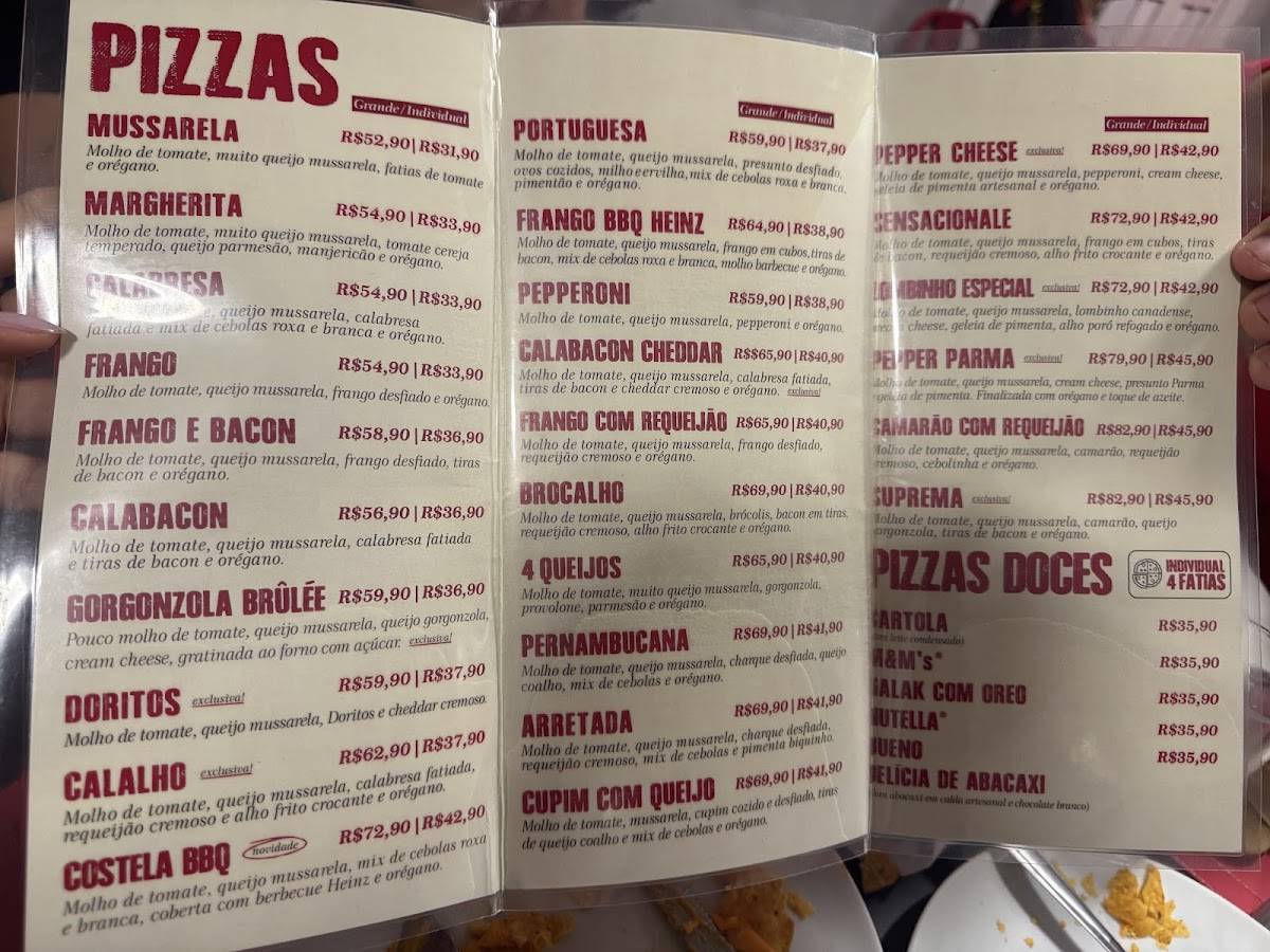 Regalo Pizzas Janga cardápio