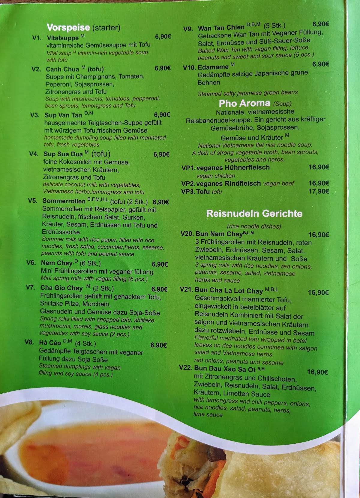 Speisekarte von AROMA Vietnamese Kitchen & Sushi Bar, Essen