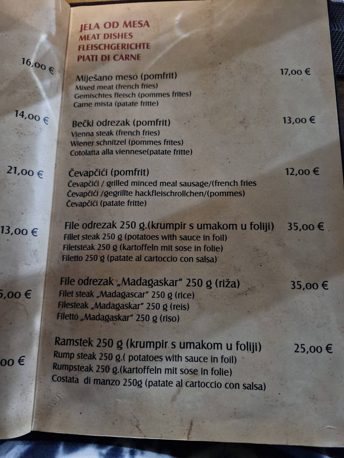 Menu di Ad Astra 