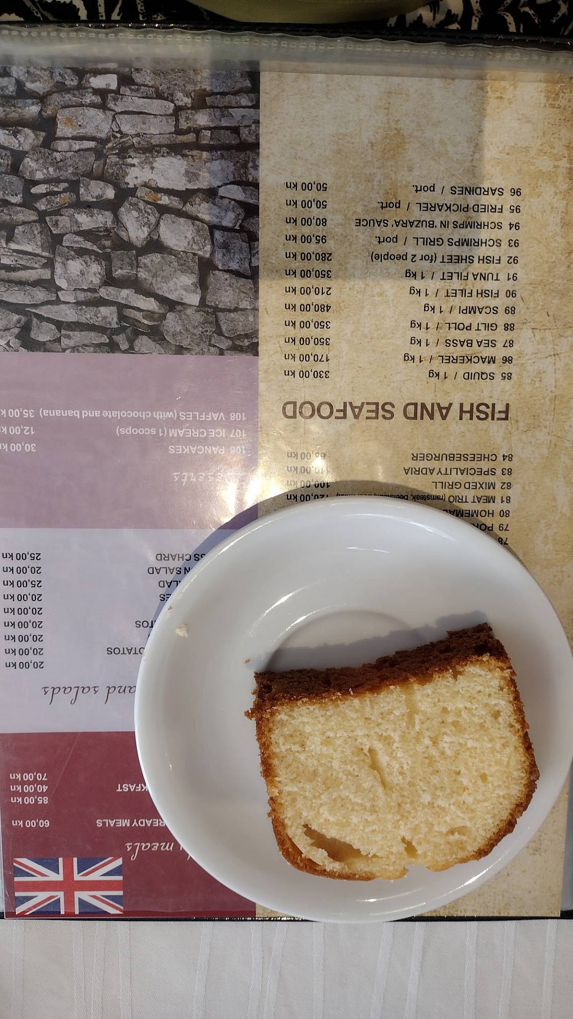 Menu di Restaurant Adria 