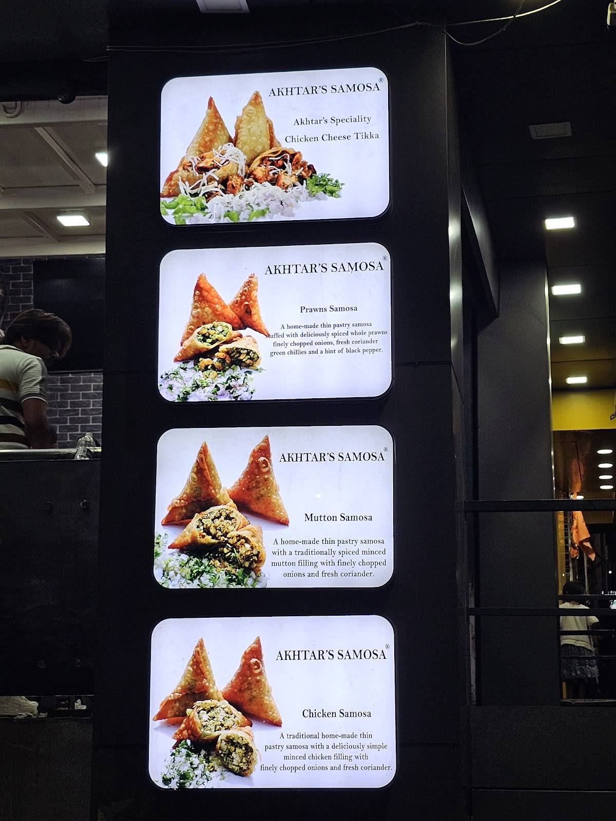 Akhtar’s Samosa menu