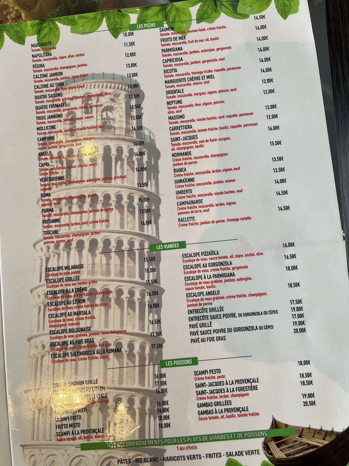 Menu de Angelo