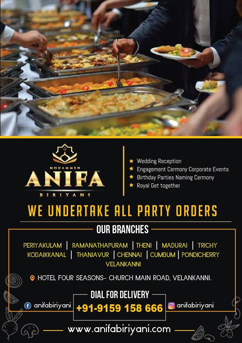 Anifa Biriyani Velankanni menu