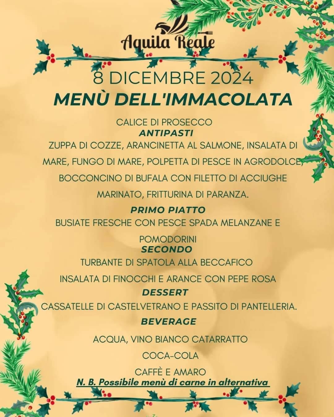 Menu di Aquila Reale di Lo Bono Antonino e Nancy 