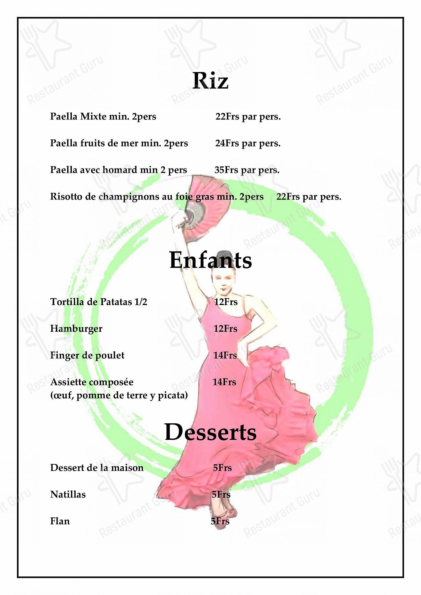 Menu di Arte Andaluz - Menu bar