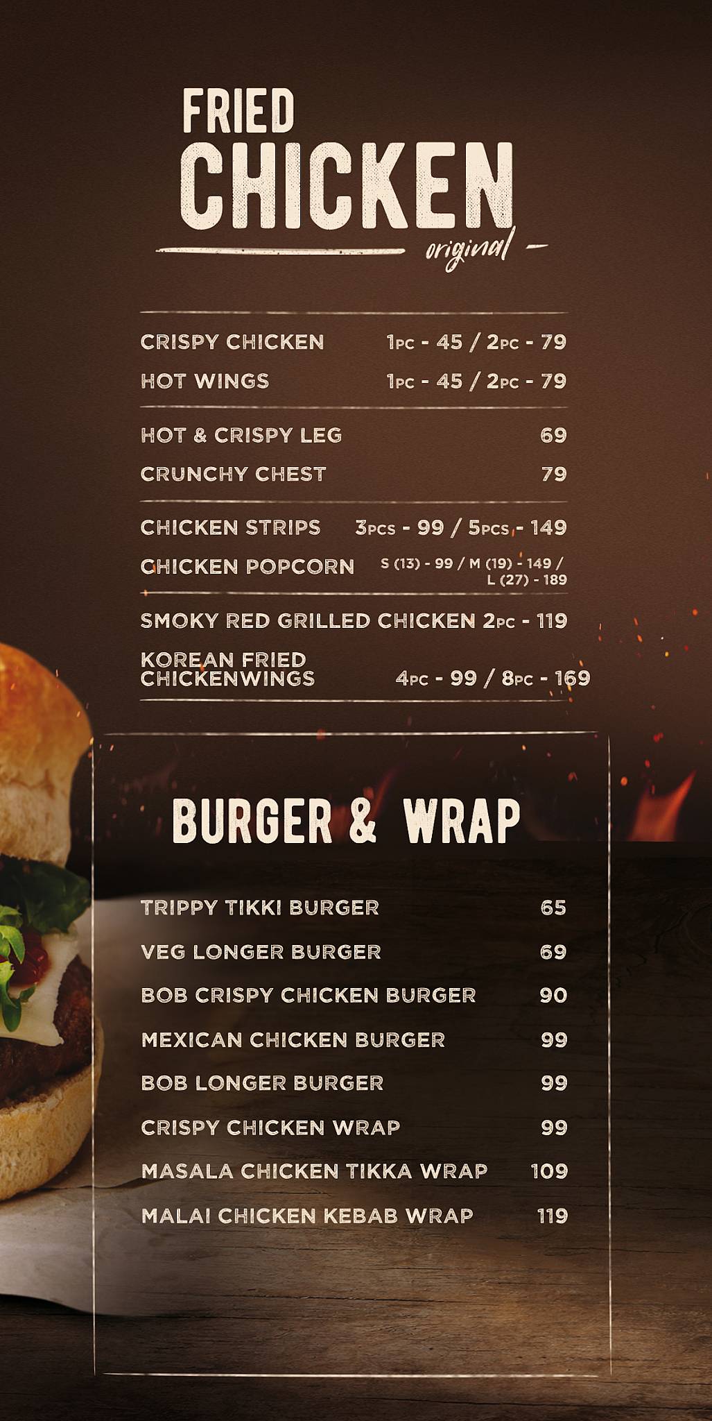 BOB Bites On Break menu