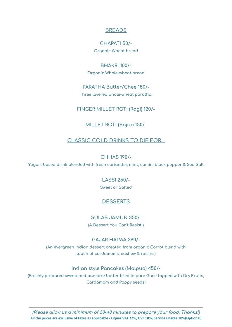 Baa's Kitchen menu
