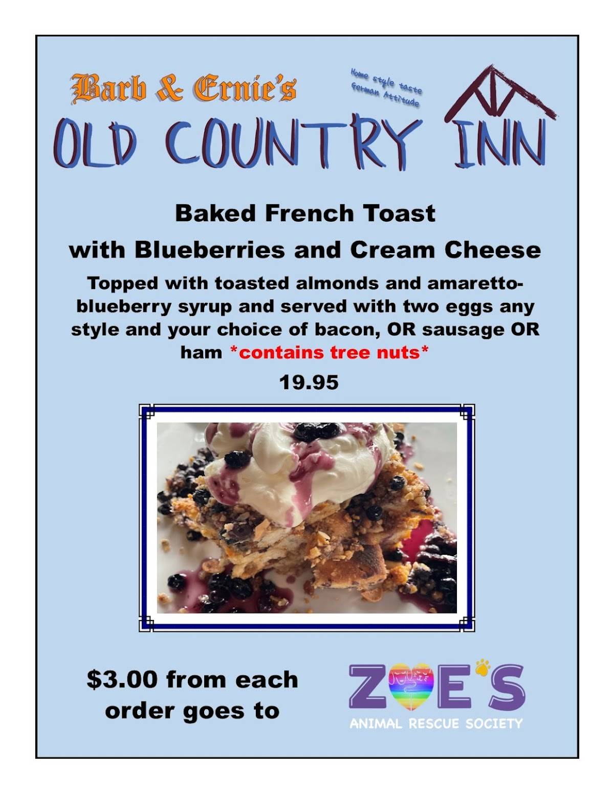 Menu de Barb & Ernie's Old Country Inn