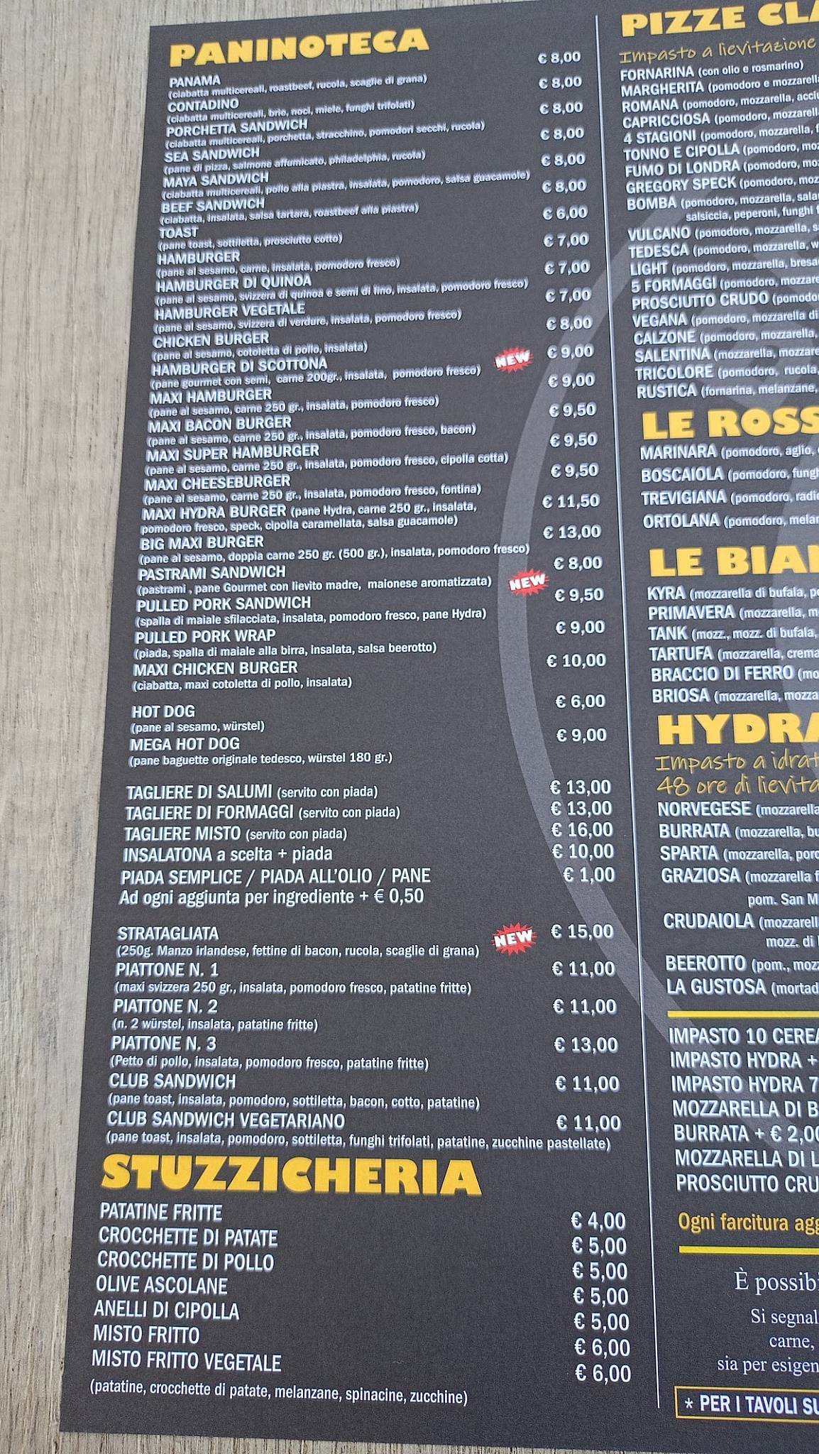 Menu di Beerotto Pizza e cucina 