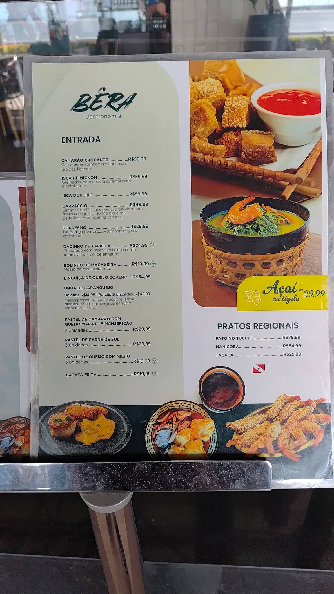 Bêra Gastronomia cardápio