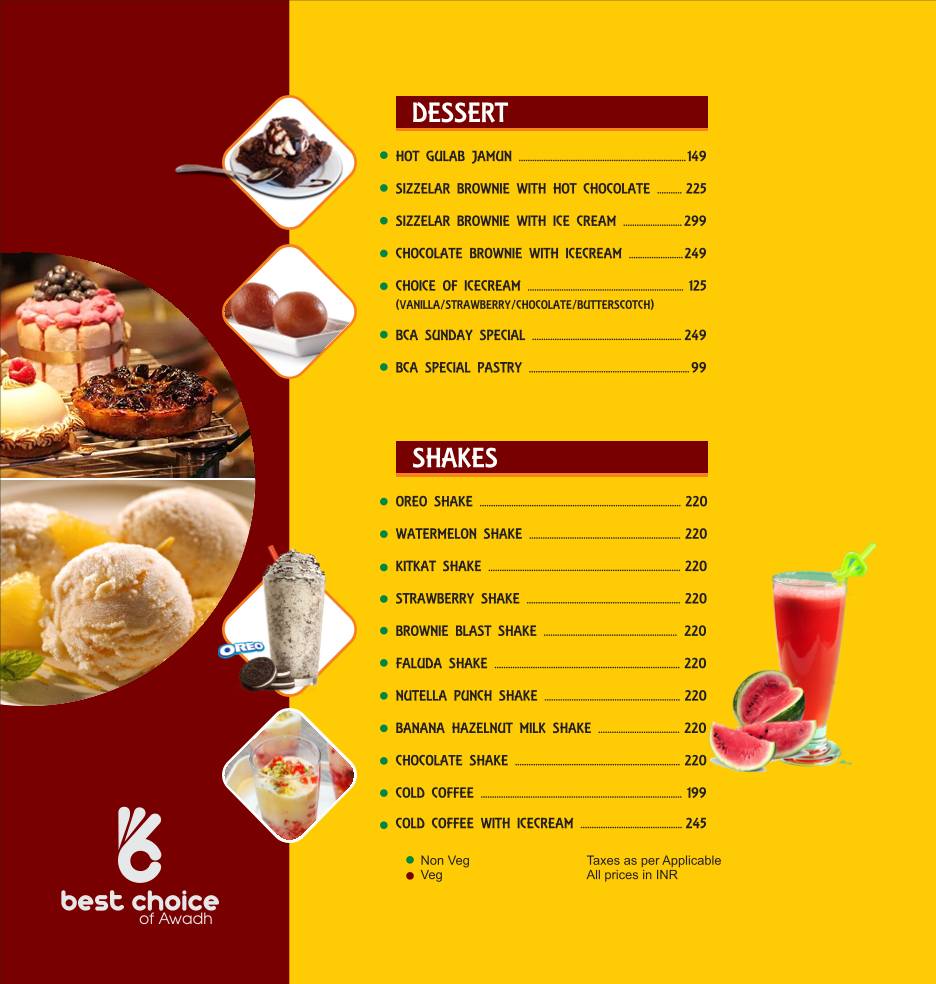 Best Choice Of Awadh menu