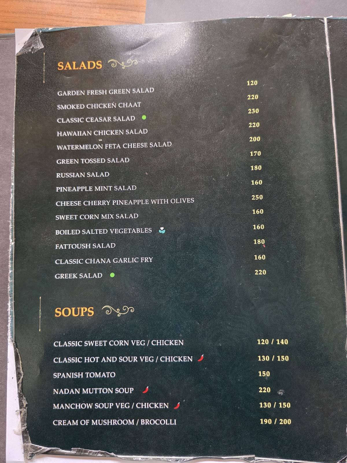 Bianco Restaurant menu
