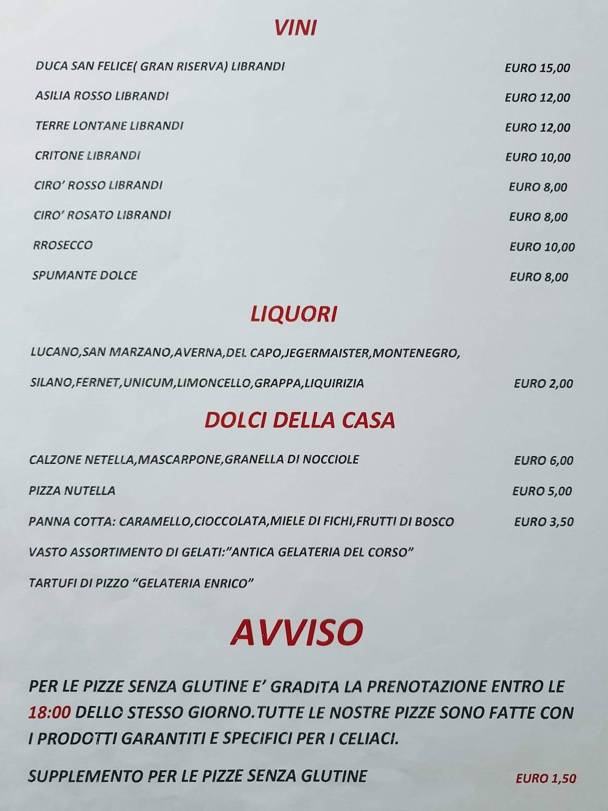 Menu di Blade Runner 