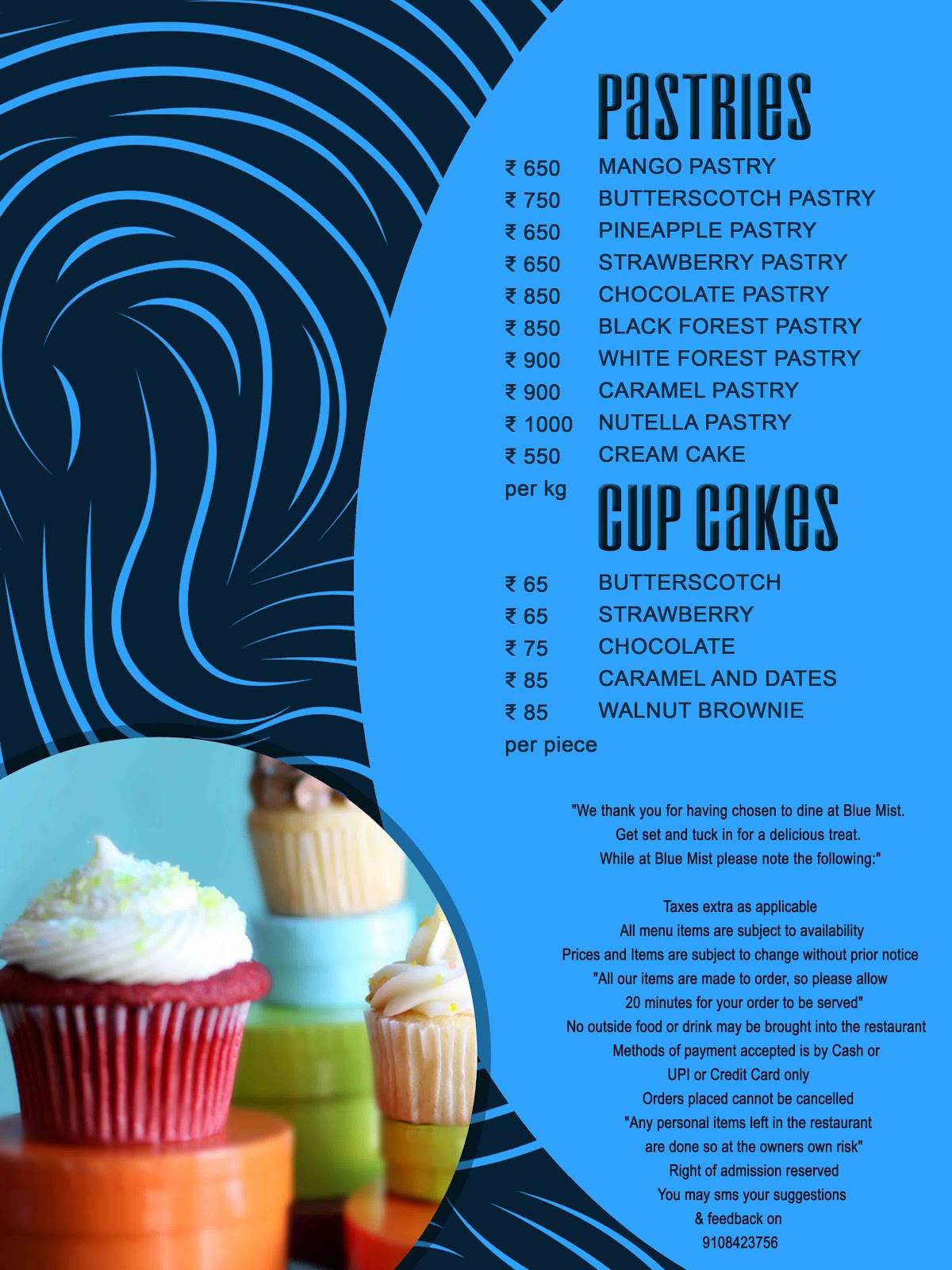 Blue Mist (Malligi) menu