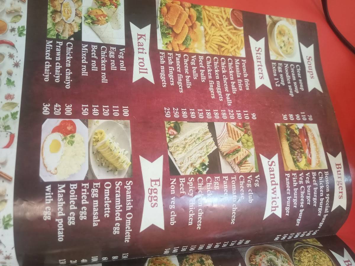 Boston Cafe menu