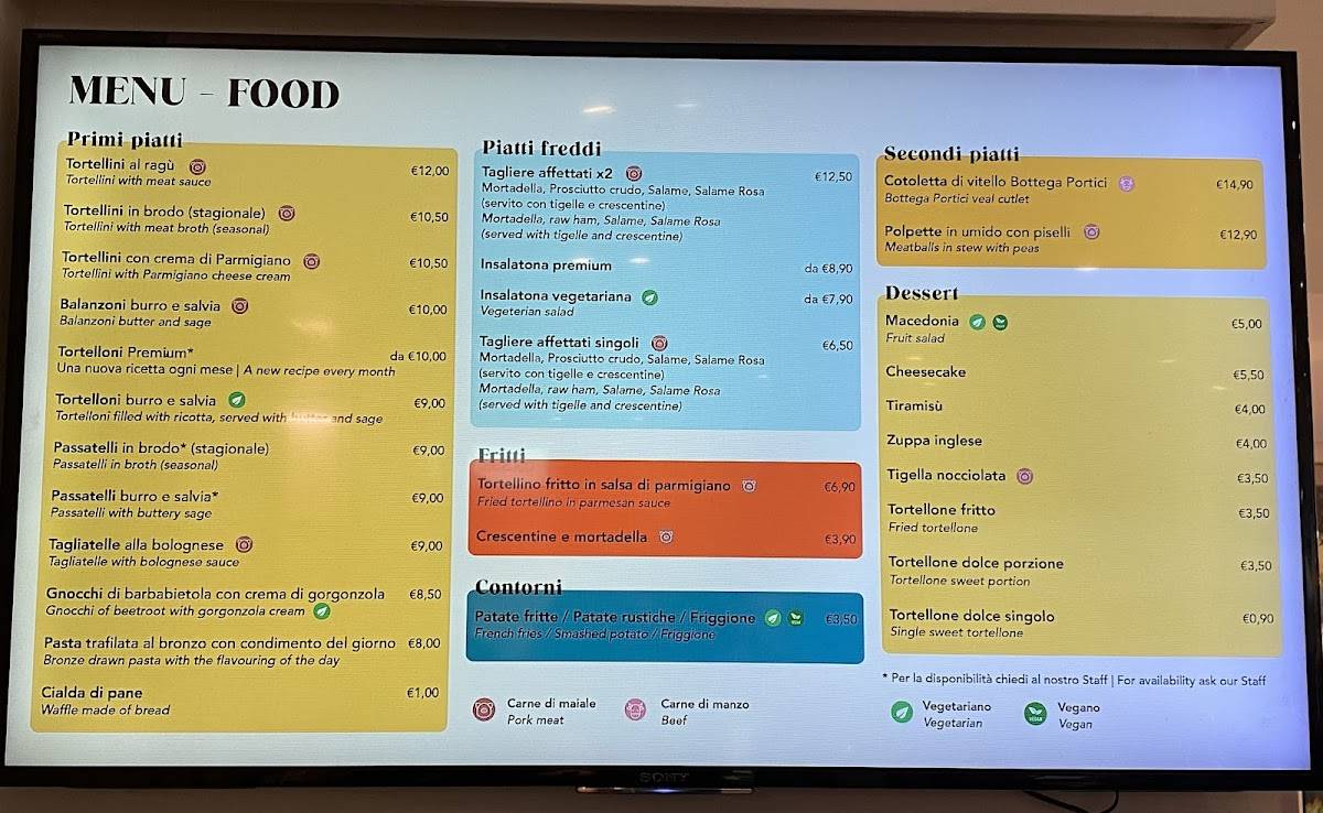 Menu di Bottega Portici - 2 Torri 