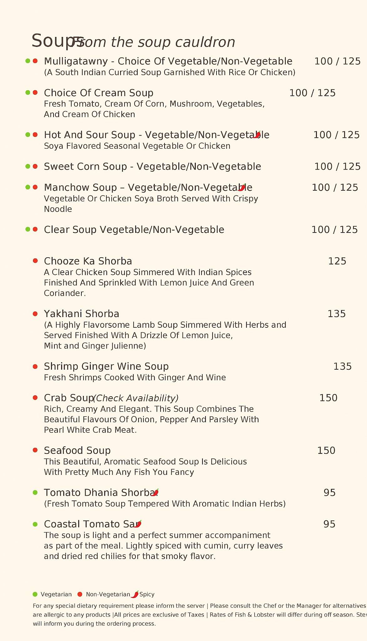 Cafe Atlantis menu