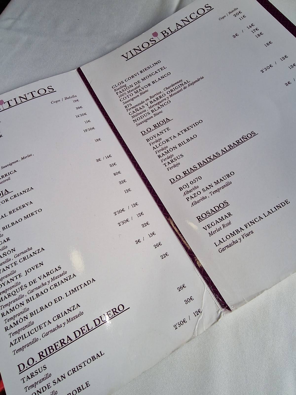 Carta de Cafeteria Restaurante El Bosque, La Eliana