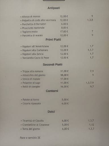 Menu di CANTINA BUCCIARELLI 
