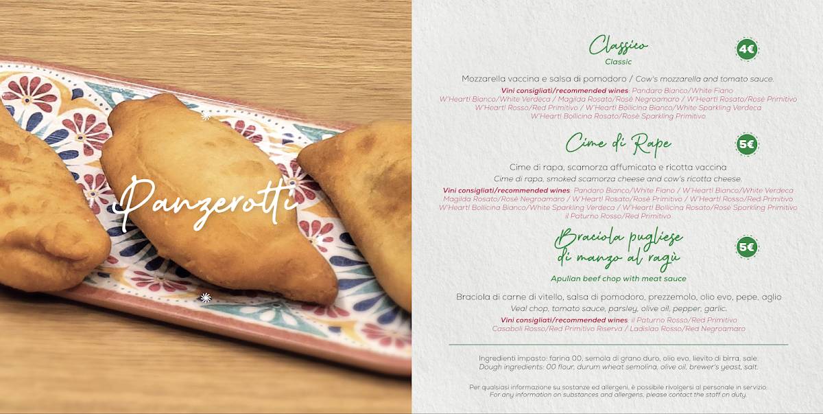 Menu di Cantine Barsento Vini e Bocconi di Puglia 