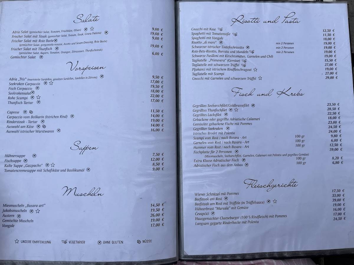Menu di Restaurant Cardo 