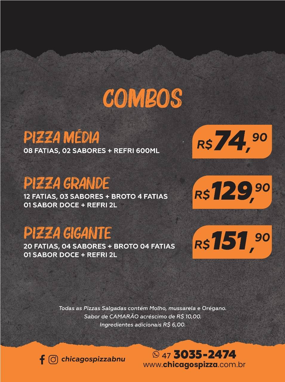 Chicagos Pizza e Lanches cardápio