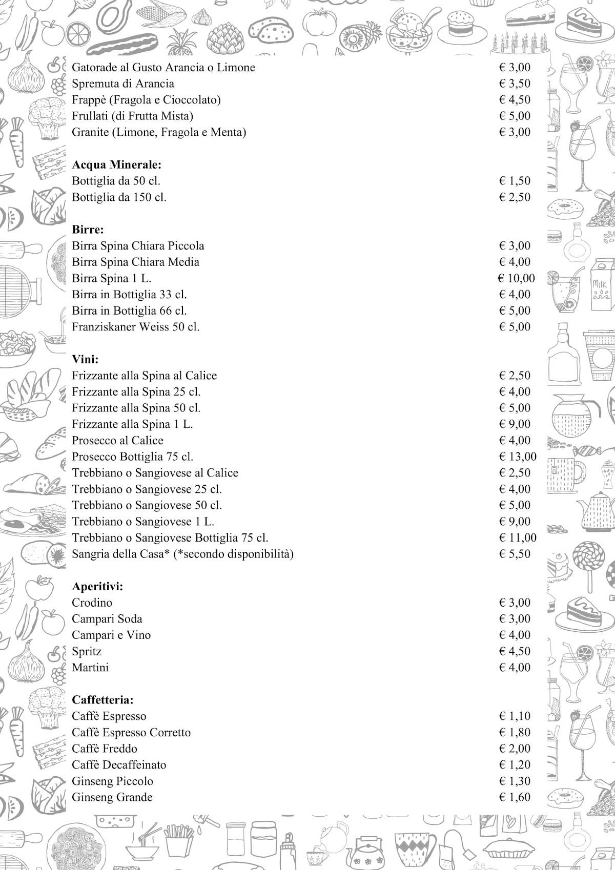 Menu di Chiosco di Anna 