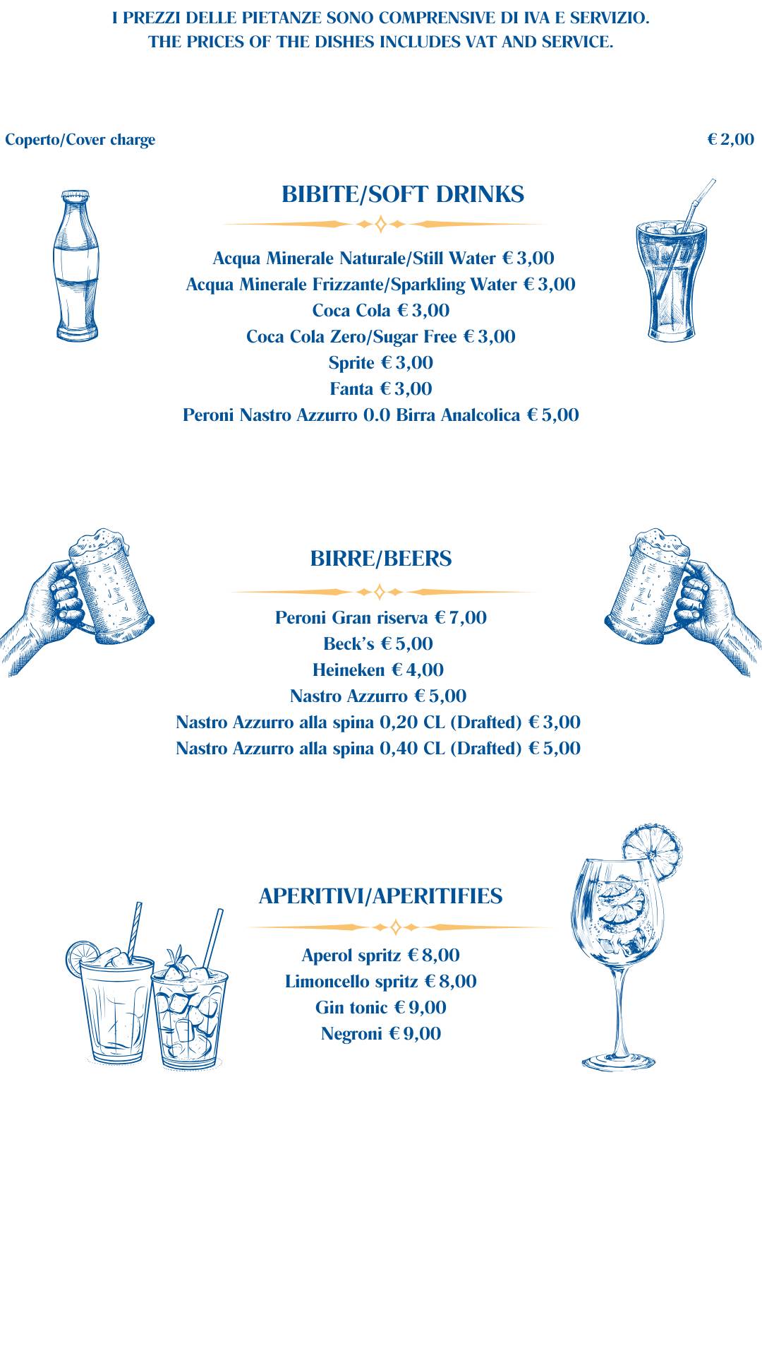 Menu di Ristorante Ciro al Borgo Marinari 