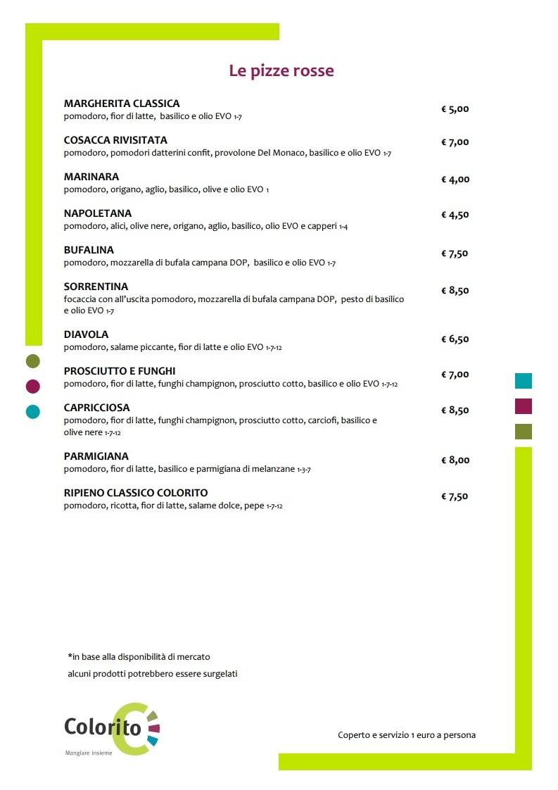 Menu di Colorito 