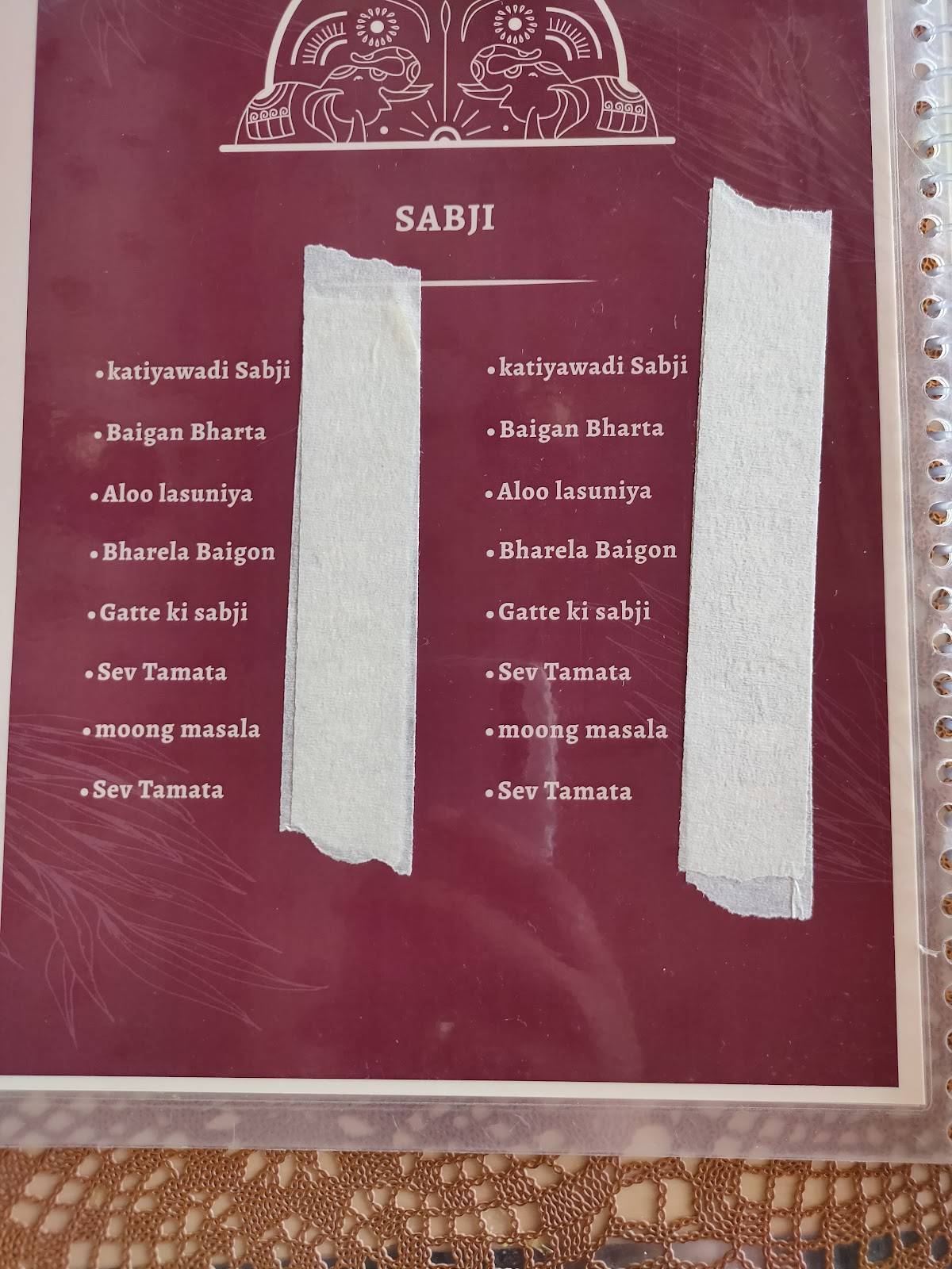 DESI RASOI menu