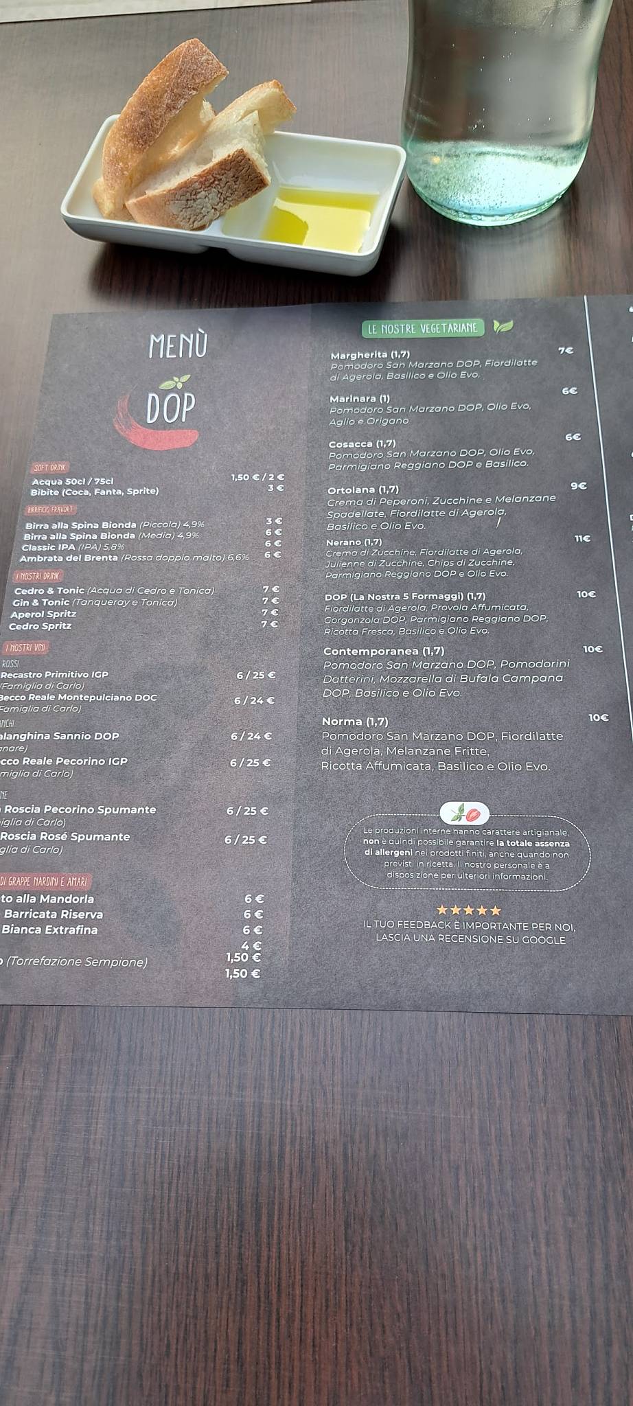 Menu di Dop- Da Oggi Pizza 