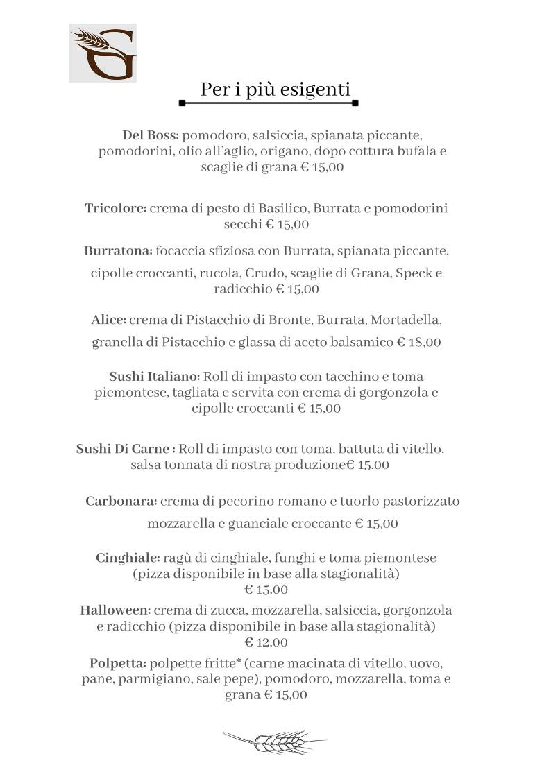 Menu di Pizzeria Da Gigi 