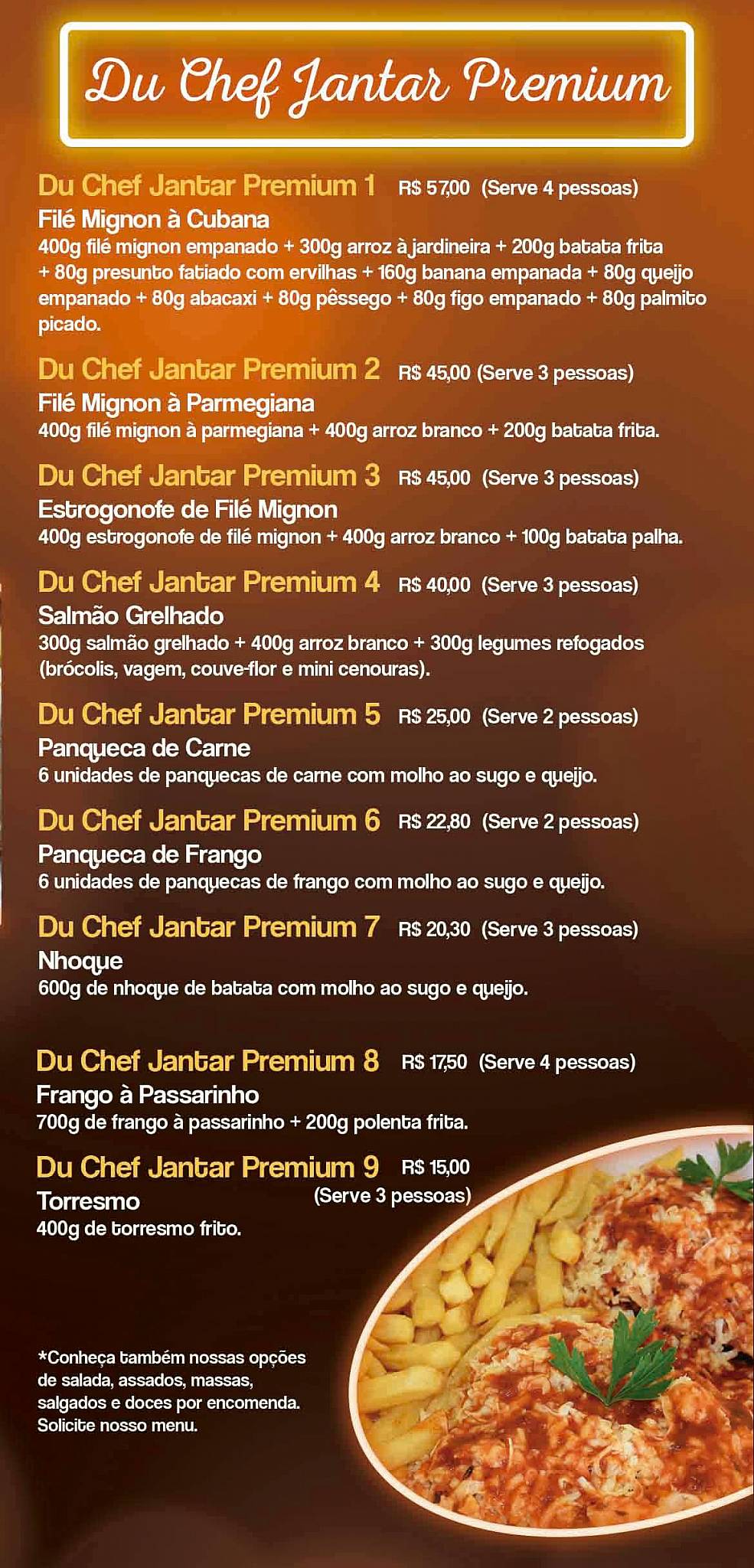 Delícias Du Chef cardápio